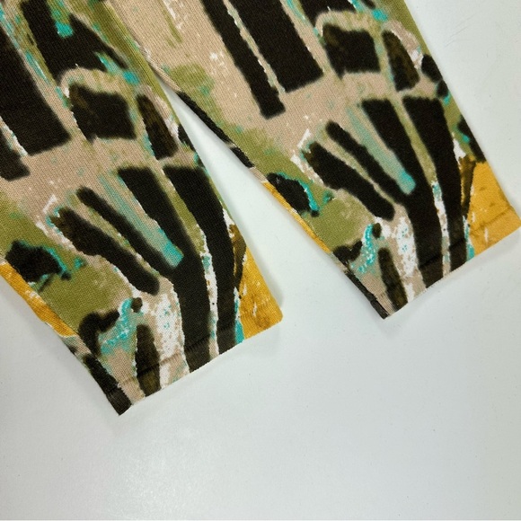 Linea Louis Dell’Olio Abstract Butterfly Cardigan Sweater Olive Print Large - Picture 6 of 7